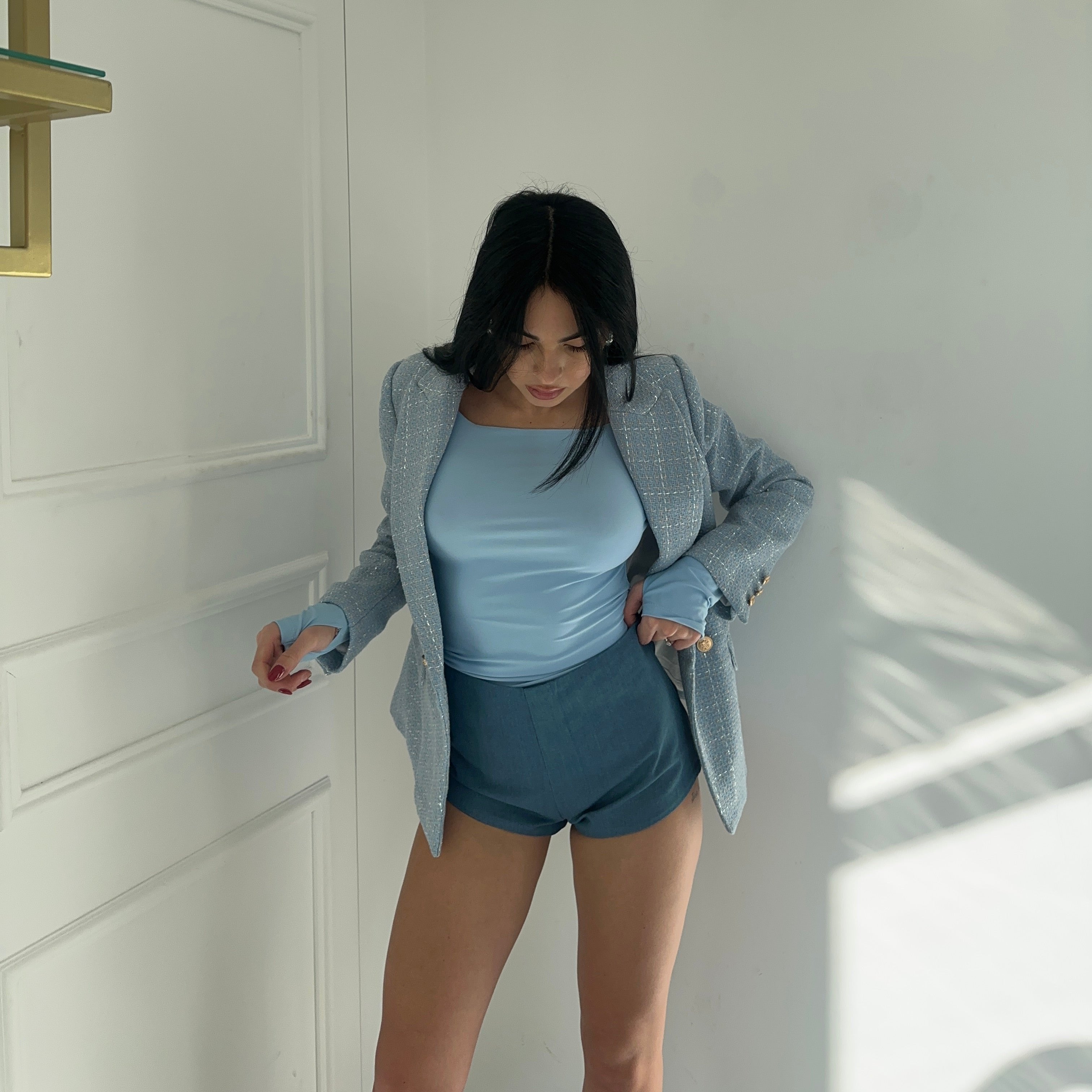 Micro shorts blu